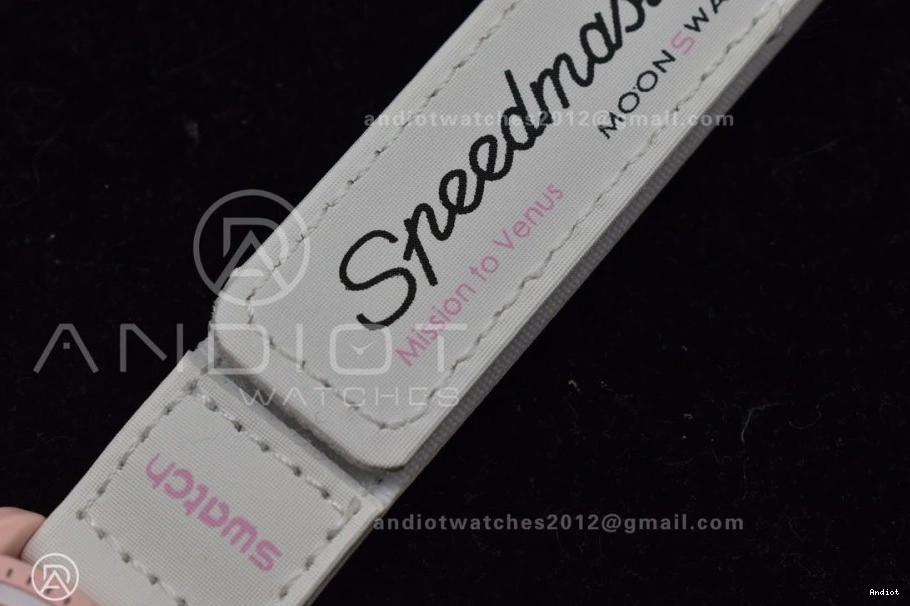 Venus Moonwatch Swatch Omega Bioceramic Mission Nylon on to Quartz Strap x 0128